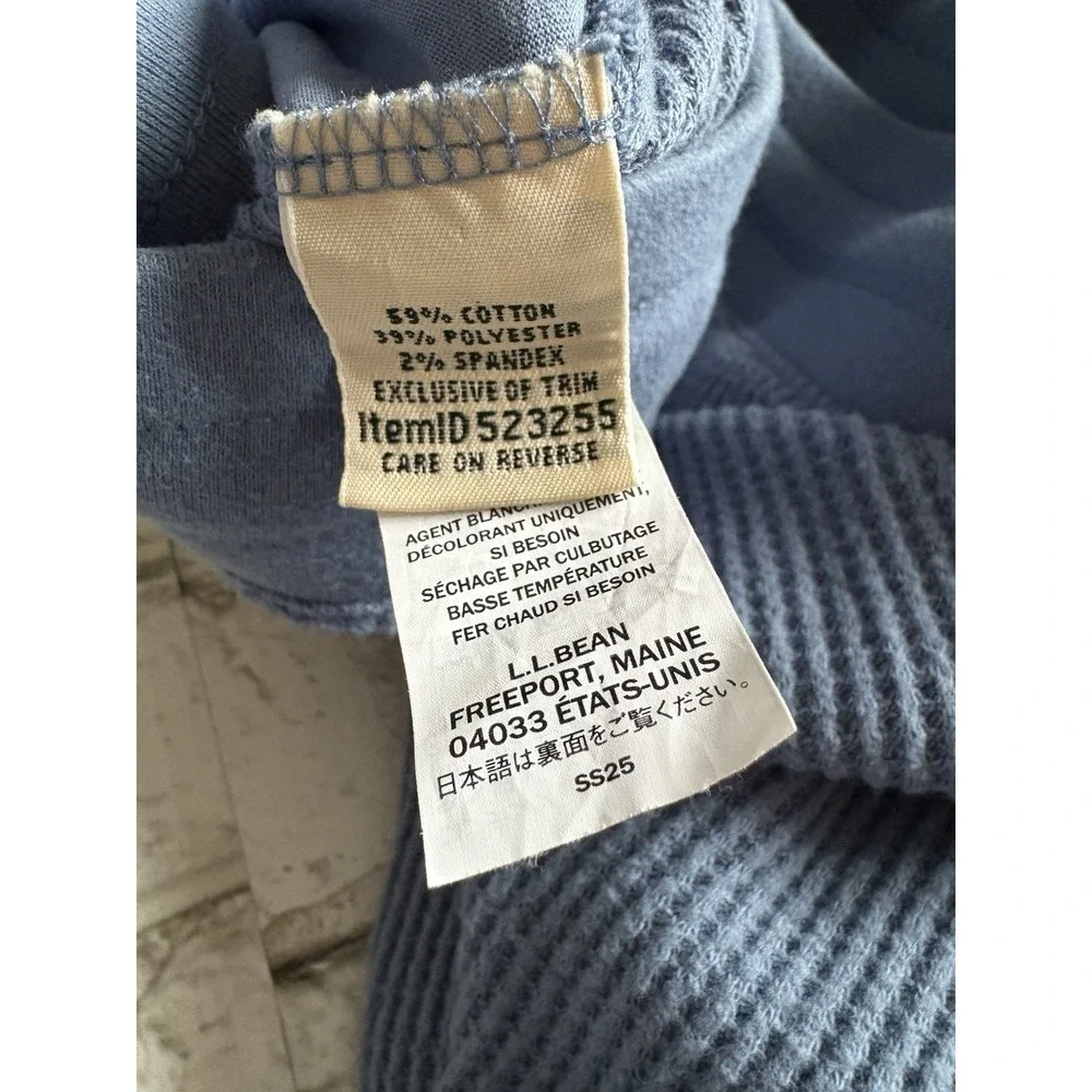 L.L.Bean Women's Soft Waffle Sleep Set Blue‎ XL Wide Leg